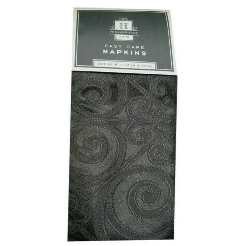 Halloween Napkins Set of 4 Party Goth Punk Black Easy Care 17x17 HighBridge Home